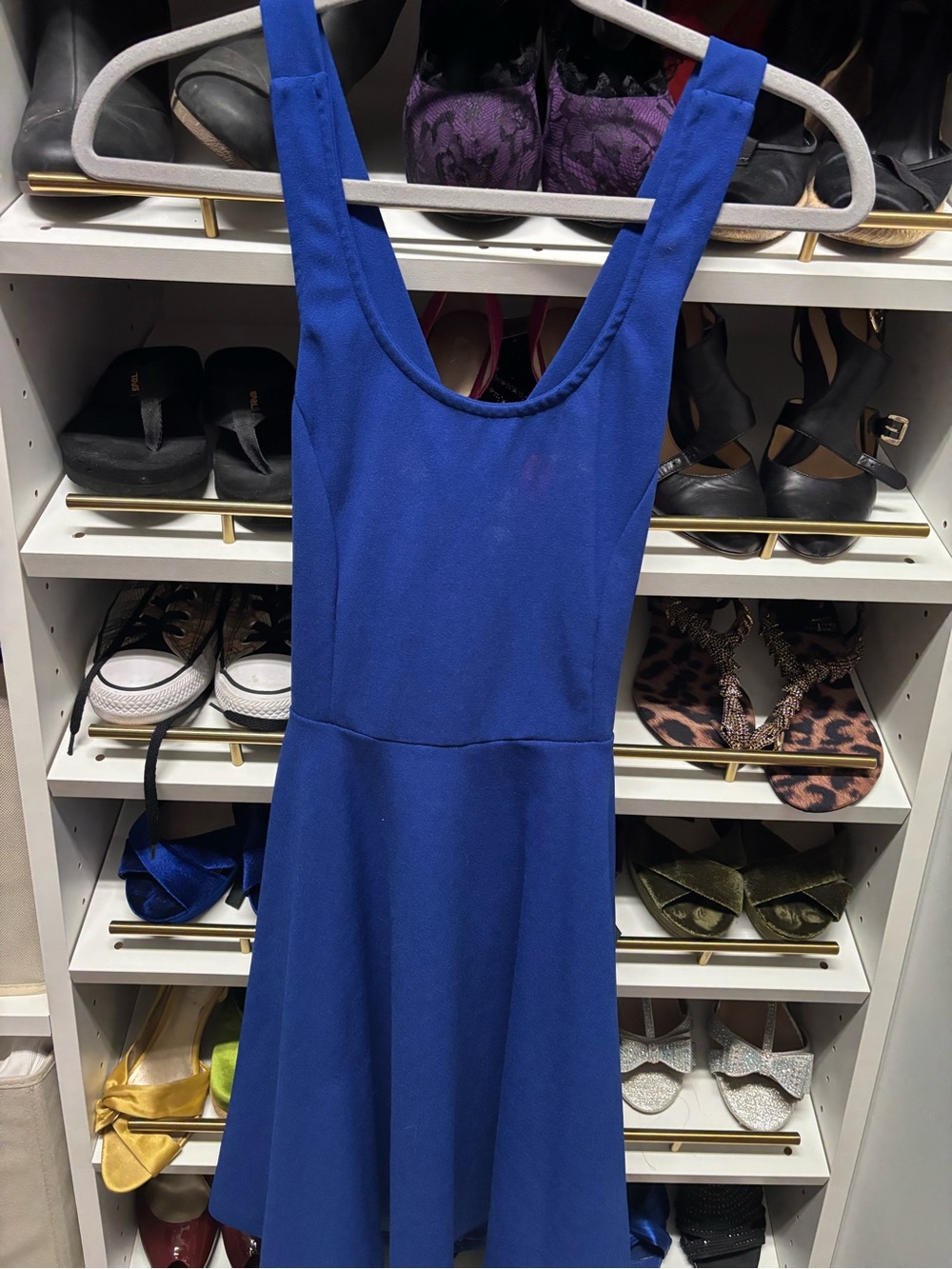 American Apparel Cobalt Blue Sleeveless Skater Dress